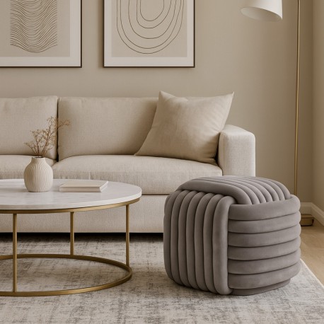 POUF QUADRATO GRIGIO CHIARO