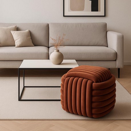 POUF QUADRATO MARRONE