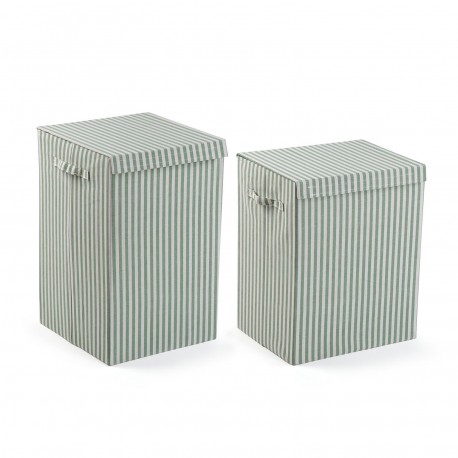 CESTO PANNI PIEGHEVOLE RIGHE VERDI