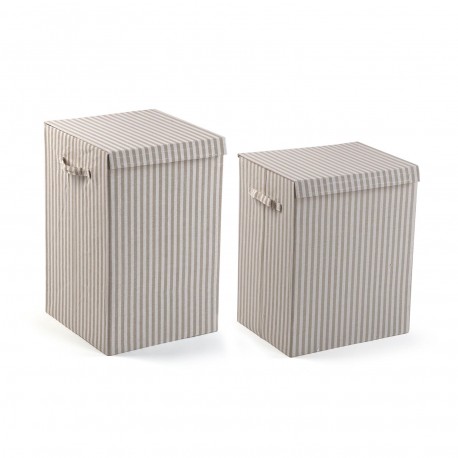 CESTO PANNI PIEGHEVOLE RIGHE GRIGIE