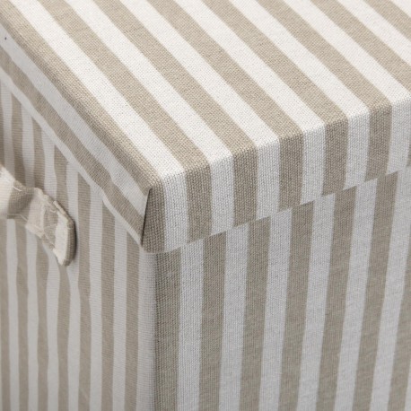 CESTA CON COPERCHIO RIGHE GRIGIE