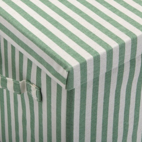 CESTA QUADRATA COPERCHIO RIGHE VERDI
