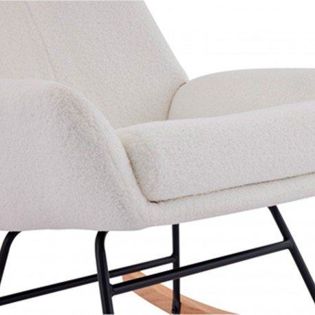 SEDIA A DONDOLO CON CUSCINO BEIGE