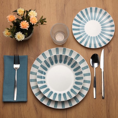 STOVIGLIA 18 PEZZI JUNGLE BLU