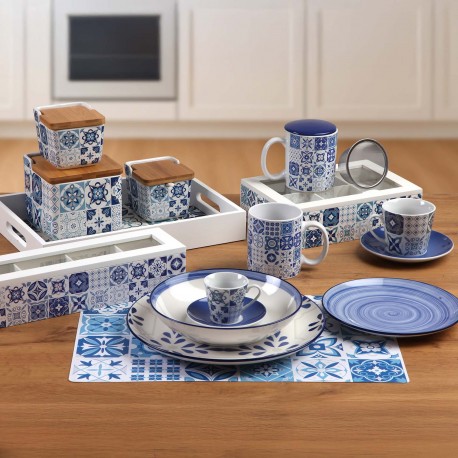 SERVIZIO 18 PEZZI AZZURRO