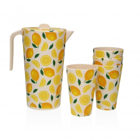 SET 4 BICCHIERI E CARAFFA LIMONI