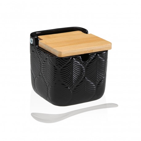 ZUCCHERIERA QUADRATA NERA FOGLIE