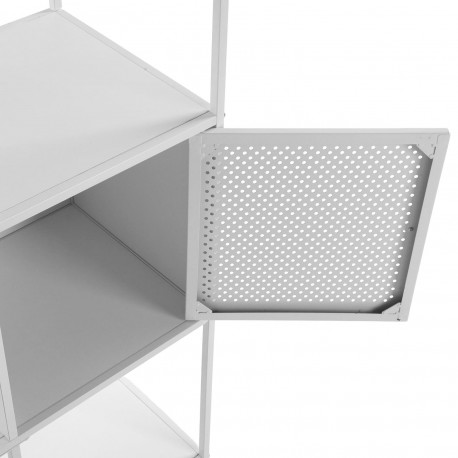 SCAFFALE 4 RIPIANI BIANCO CON CASSETTO