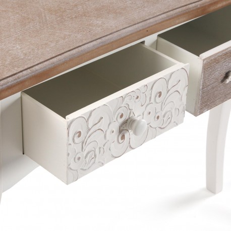 CONSOLLE RUSTICA BIANCA 3 CASSETTI