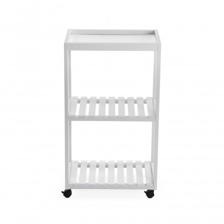 CARRELLO 3 RIPIANI BIANCO CON RUOTE