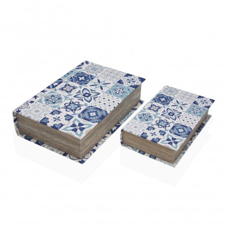 SET 2 LIBRI DECORAZIONE AZZURRO
