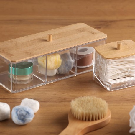 CAJA BASTONES CUADRADA TAPA BAMBU