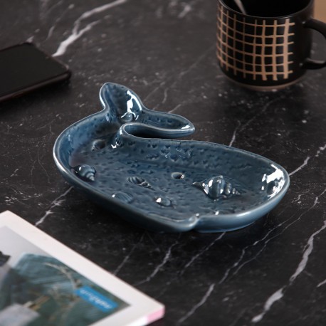 DECORAZIONE BALENA CERAMICA BLU