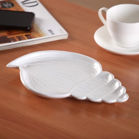 DECORAZIONE CONCHIGLIA CERAMICA BIANCA
