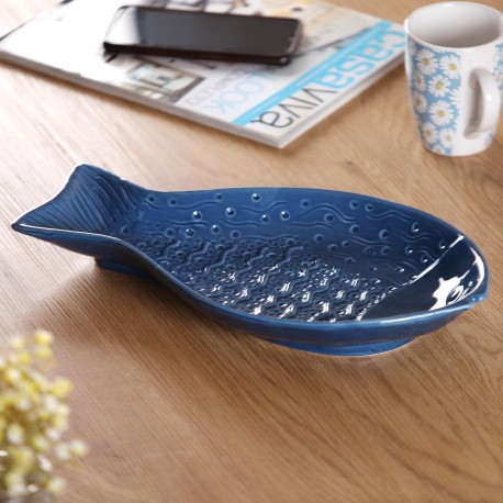 DECORAZIONE PESCE CERAMICA BLU