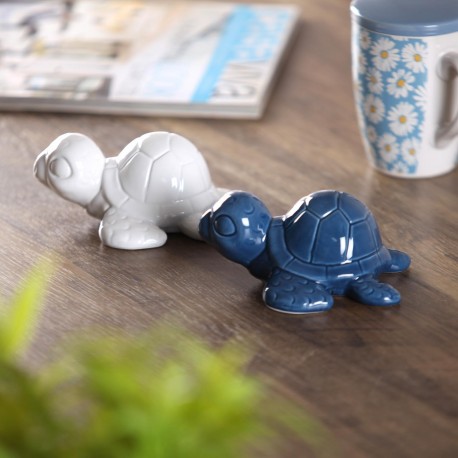 DECORAZIONE TARTARUGA MARINA CERAMICA BIANCA