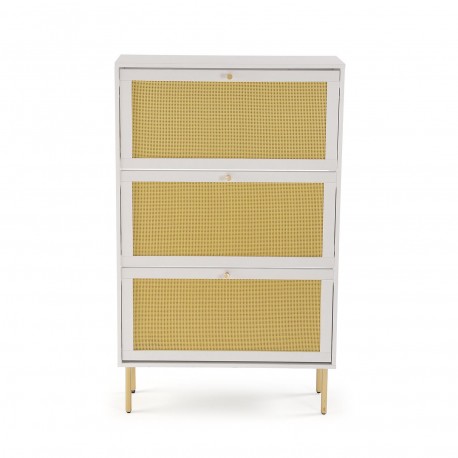 SCARPIERA 3 CASSETTI RATTAN
