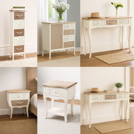 COMÒ RUSTICO BIANCO 5 CASSETTI