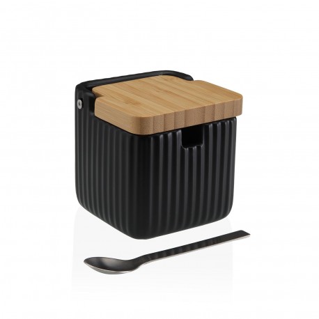 ZUCCHERIERA NERA CON CUCCHIAIO