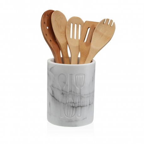 PORTAUTENSILI MARMO BIANCO GRANDE