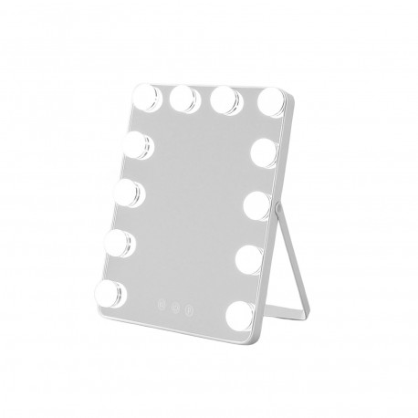 SPECCHIO RETTANGOLARE LED 12 LUCI CON SUPPORTO