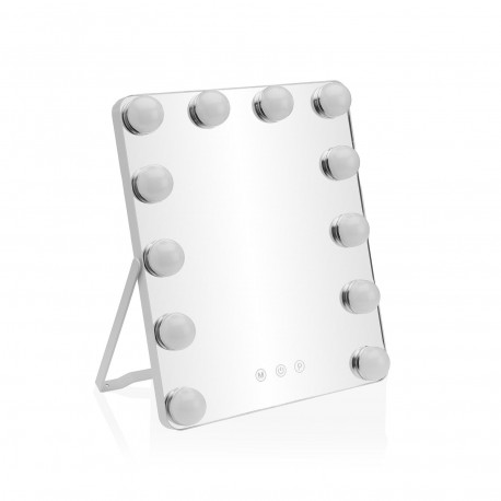 SPECCHIO RETTANGOLARE LED 12 LUCI CON SUPPORTO