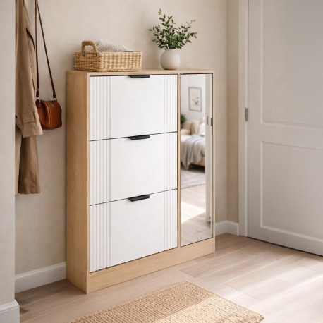 SCARPIERA 3 ANTE CON ARMADIO A SPECCHIO