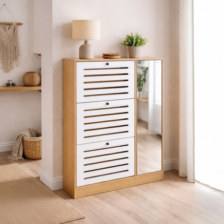 SCARPIERA 3 ANTE CON ARMADIO A SPECCHIO