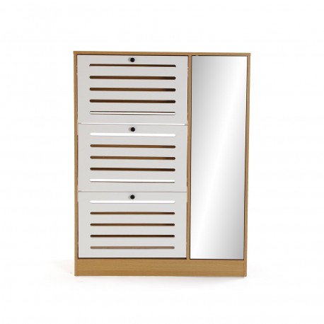 SCARPIERA 3 ANTE CON ARMADIO A SPECCHIO