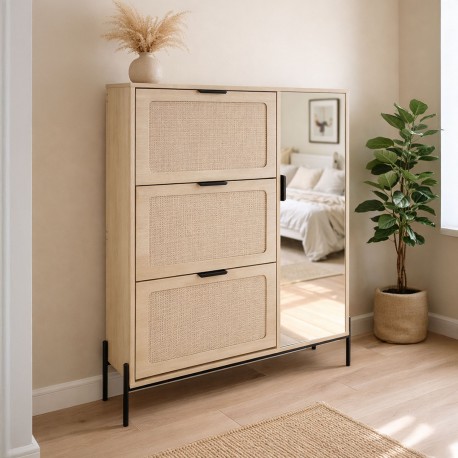 SCARPIERA 3 ANTE CON ARMADIO A SPECCHIO