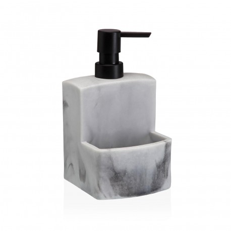 DISPENSER MARMO BIANCO CON PORTA SPUGNA