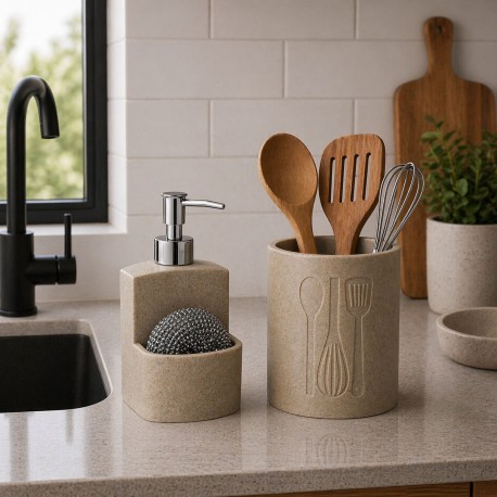 PORTAUTENSILI CUCINA BEIGE