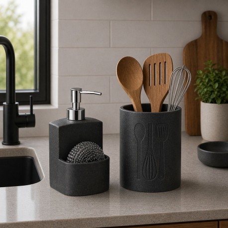 PORTAUTENSILI CUCINA NERO