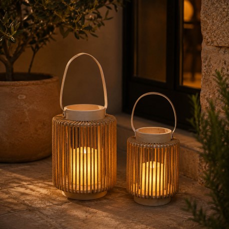 LANTERNA LED 18 CM ORAYA MARRONE