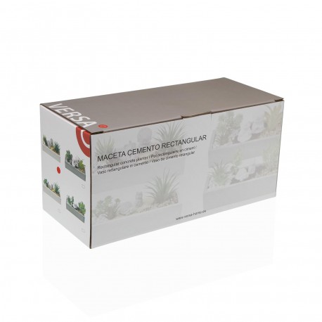 VASO CEMENTO BIANCO CON PIANTA ELEFANTE E BUDDHA