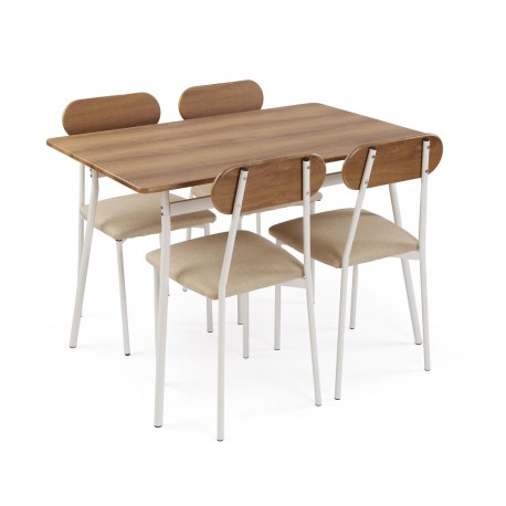 SET TAVOLO E 4 SEDIE DENALI BIANCO
