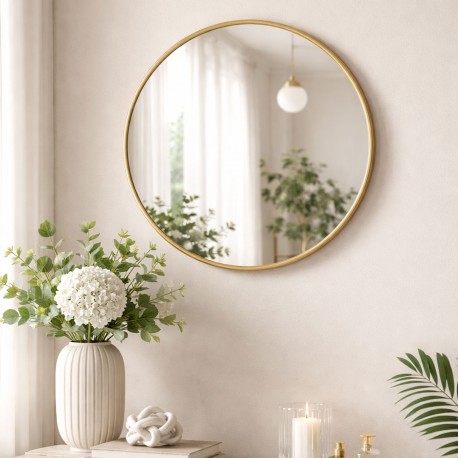 SPECCHIO DA PARETE CORNICE ALLUMINIO ORO