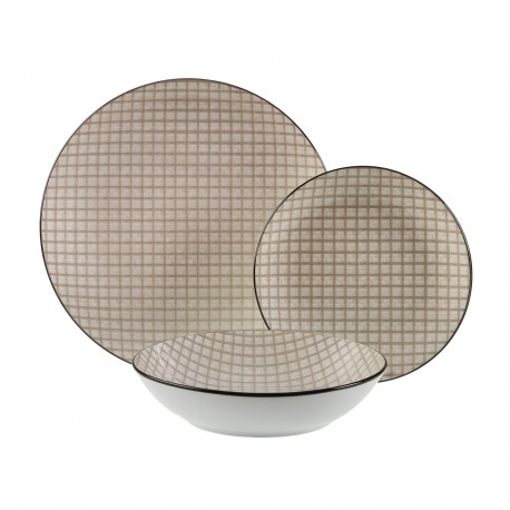 STOVIGLIA 18 PEZZI CARINA BEIGE