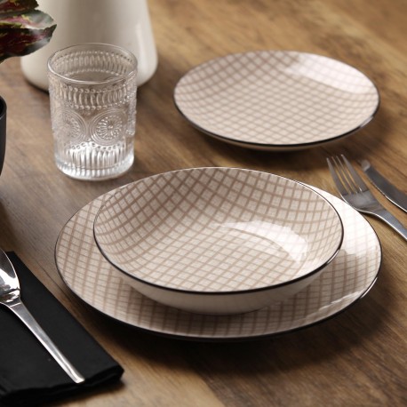 STOVIGLIA 18 PEZZI CARINA BEIGE
