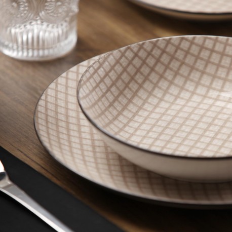 STOVIGLIA 18 PEZZI CARINA BEIGE