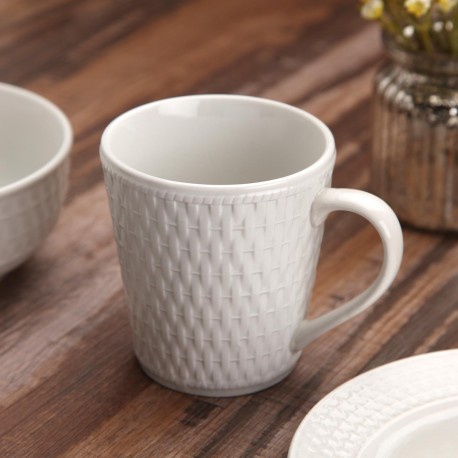 TAZZA RILIEVO BIANCO VIMINI