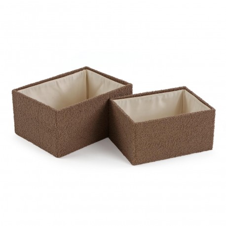 SET 2 CESTE RETTANGOLARI MARRONI