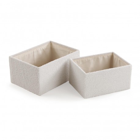 SET 2 CESTE RETTANGOLARI BEIGE