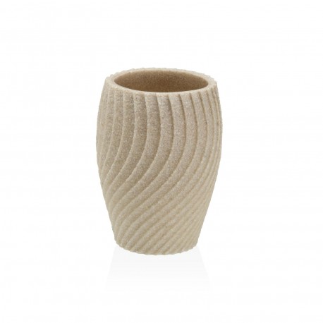 BICCHIERE PORTASPAZZOLINI SPIRALE BEIGE