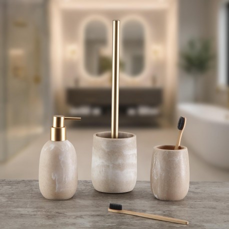 BICCHIERE PORTASPAZZOLINI PEBBLA BEIGE
