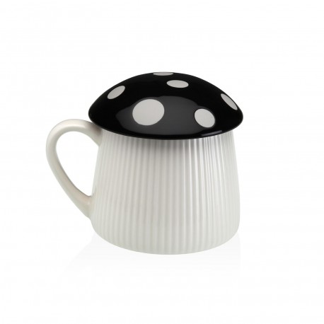 TAZZA CON COPERCHIO FUNGO BIANCO