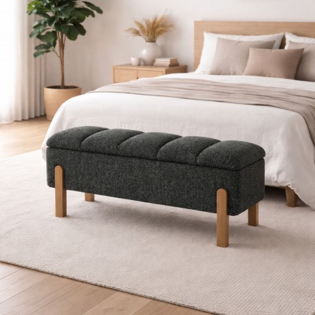 CASSAPANCA LETTO VERDE IMBOTTITA CON CONTENITORE