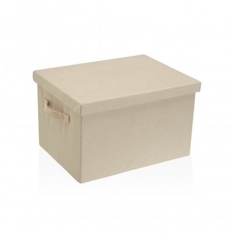 CESTA RETTANGOLARE CON COPERCHIO PIEGHEVOLE CREMA