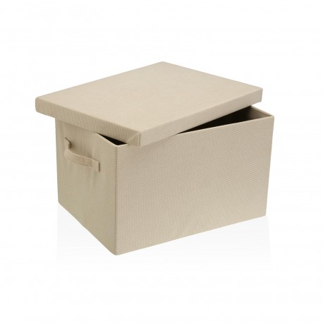 CESTA RETTANGOLARE CON COPERCHIO PIEGHEVOLE CREMA