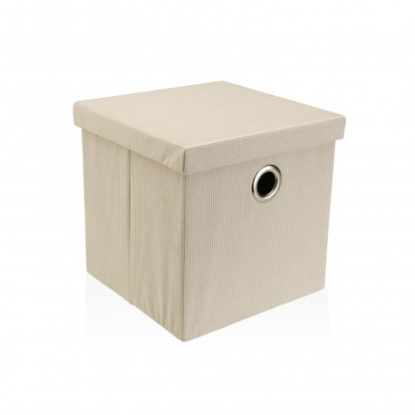 CESTA QUADRATA CON COPERCHIO PIEGHEVOLE CREMA